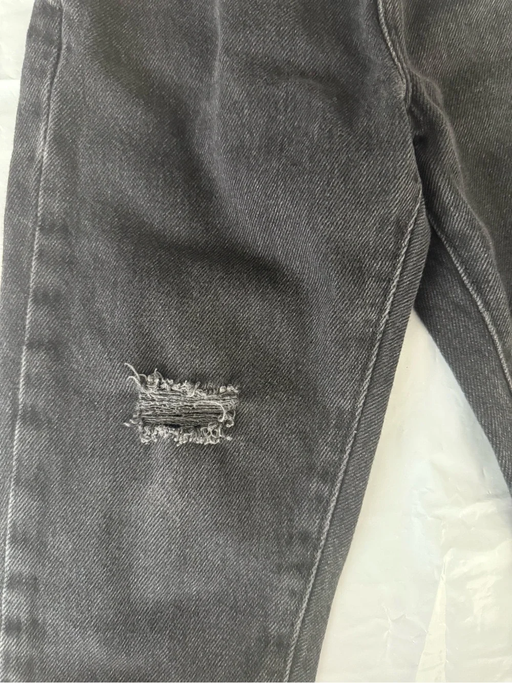 ZARA Kids Black Distressed Denim Jogger Pants